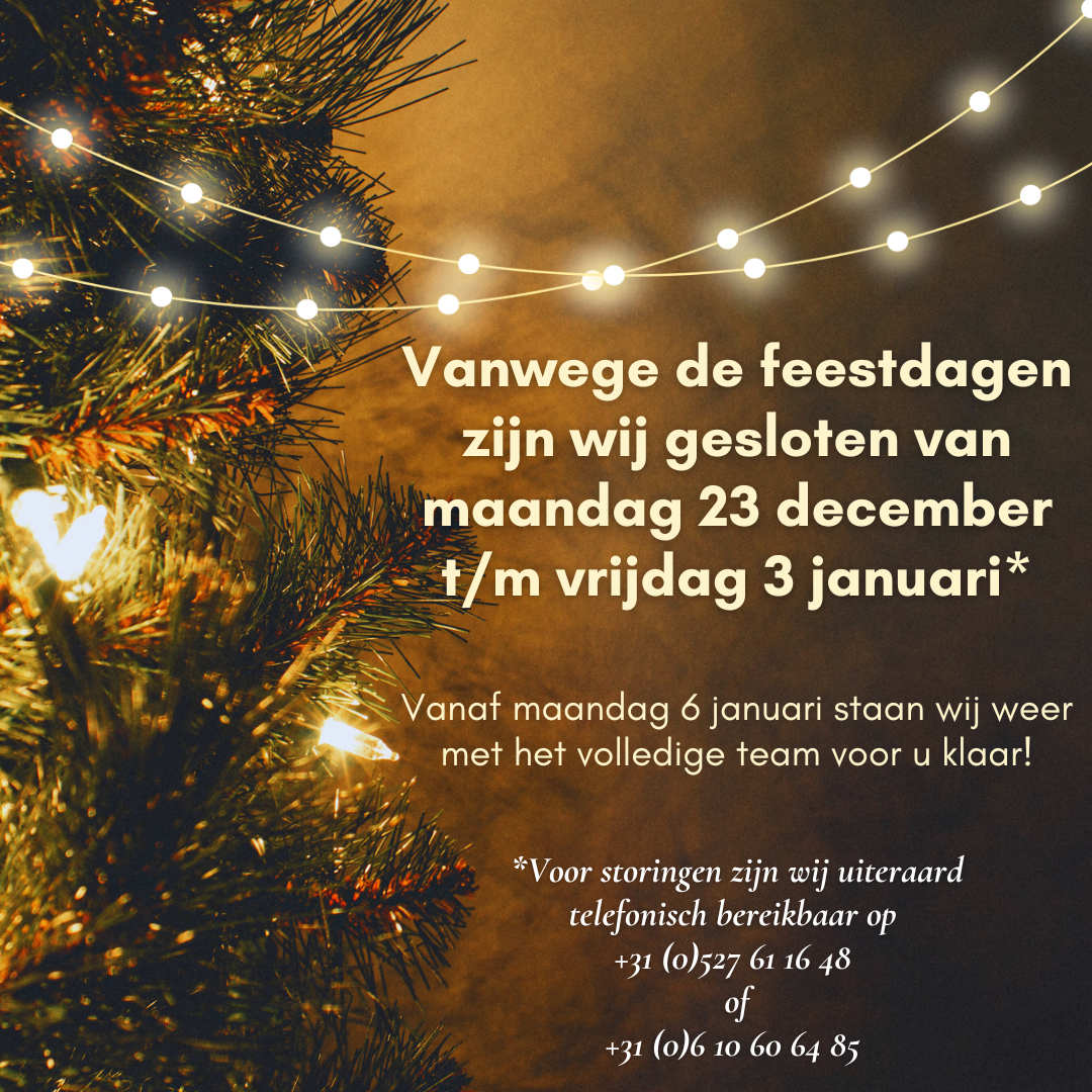 Aangepaste openingstijden!